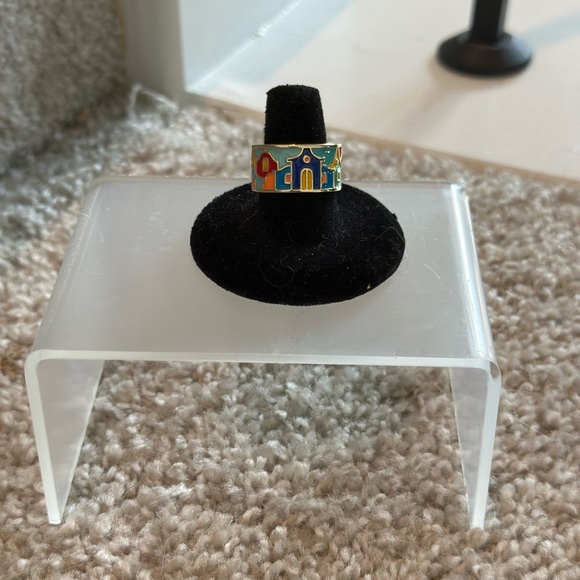 Colorful Enamel Gold Ring - Picture 9 of 9